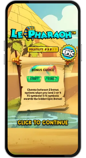 Le Pharaoh bonus choice start screen