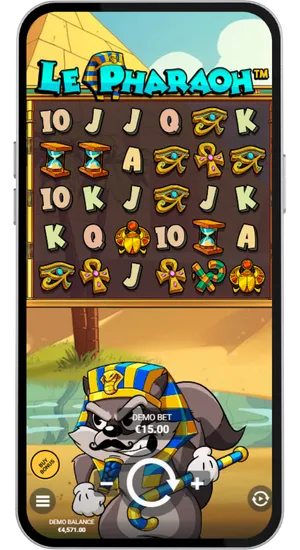 Le Pharaoh - setting a bet between €0.10 and €100 per spin